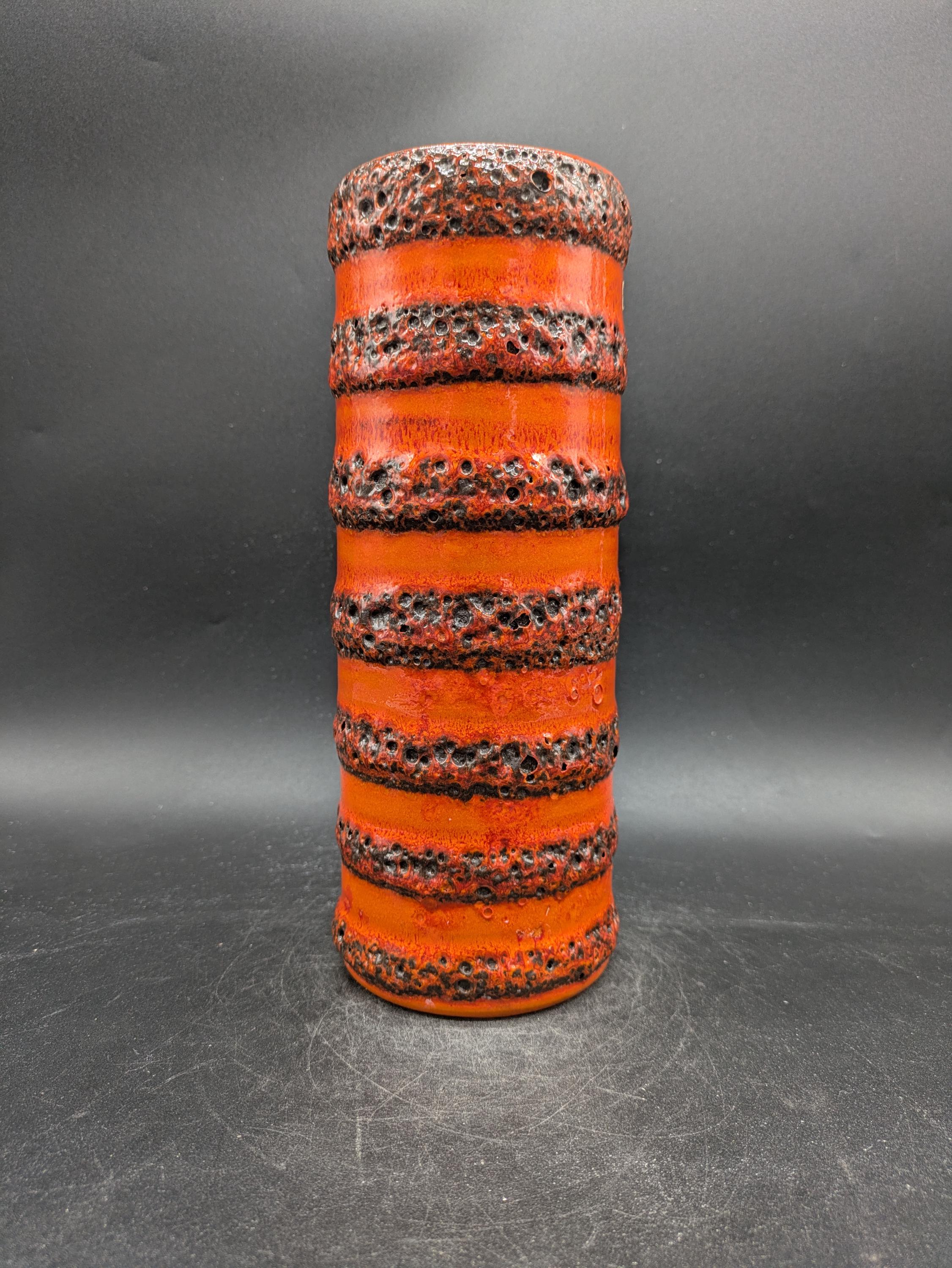 Scheurich 203-26 Vase Ceramic Ceramics Orange Brown Fat Lava West