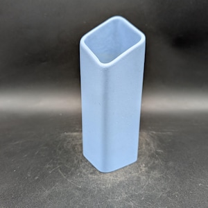 ASA Vase Keramik ceramics eckig rectangular blue west german pottery Memphis era design 80s 80er vintage postmodern modern