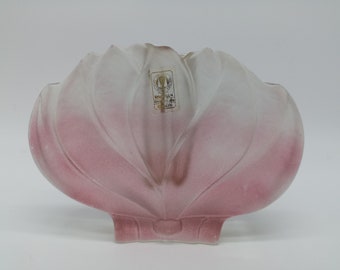 Walther crystal glass vase Solifleur block vase clear pink design 70s 70s vintage vtg
