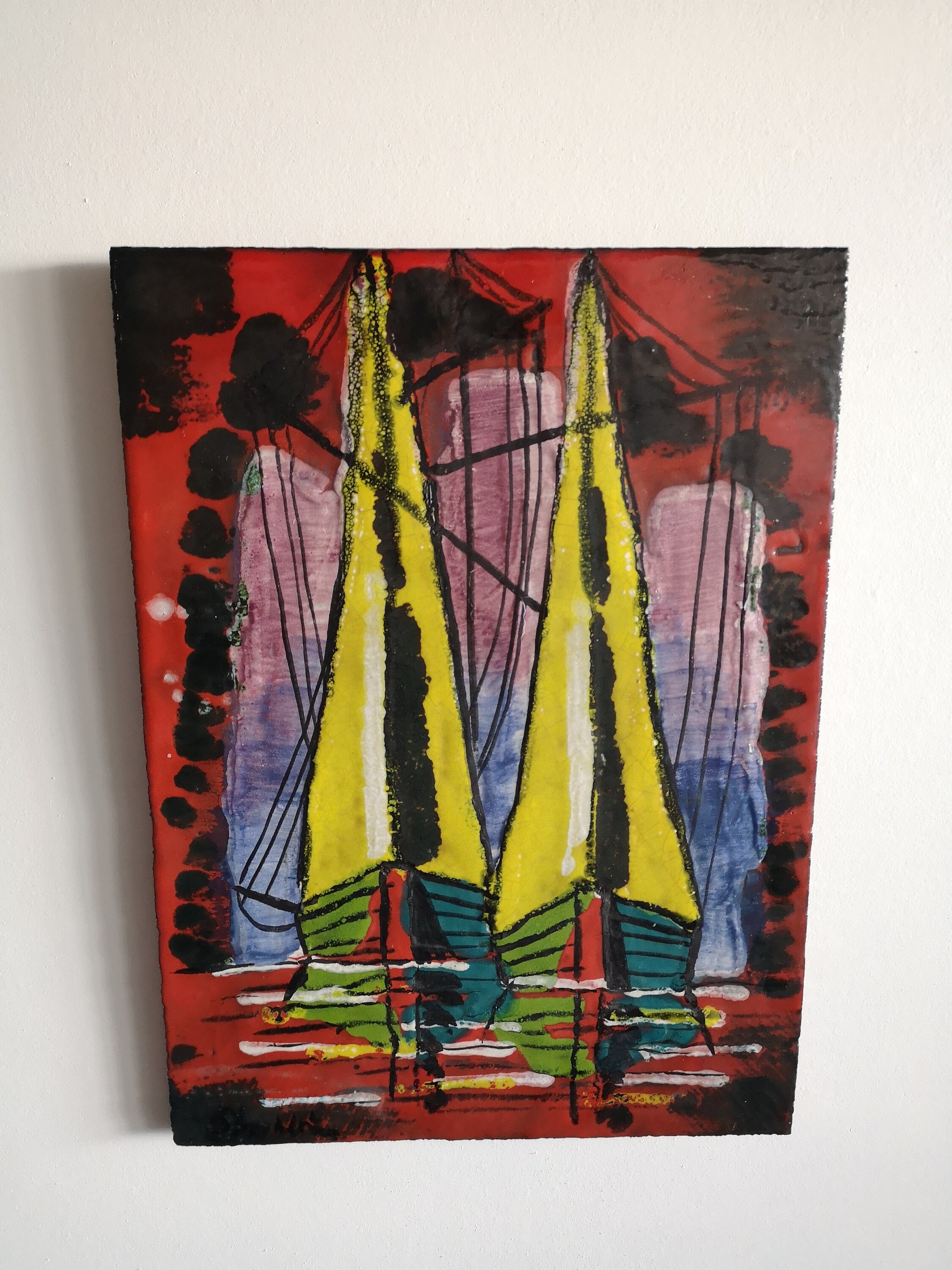 Heibi ウォールプレート 壁画 セラミック ヨット ウォールプレート