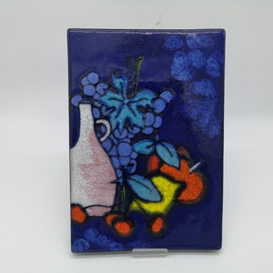 Ruscha 785 wall plate mural ceramic series blue wall plate ceramic mid century german pottery Adele Bolz design 60s 60s 50s 50s vintage