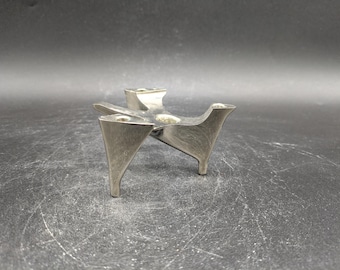 1 of 12 Hammonia Motard candle holder, stainless steel, metal, mid-century modern design, 60s/70s/vintage