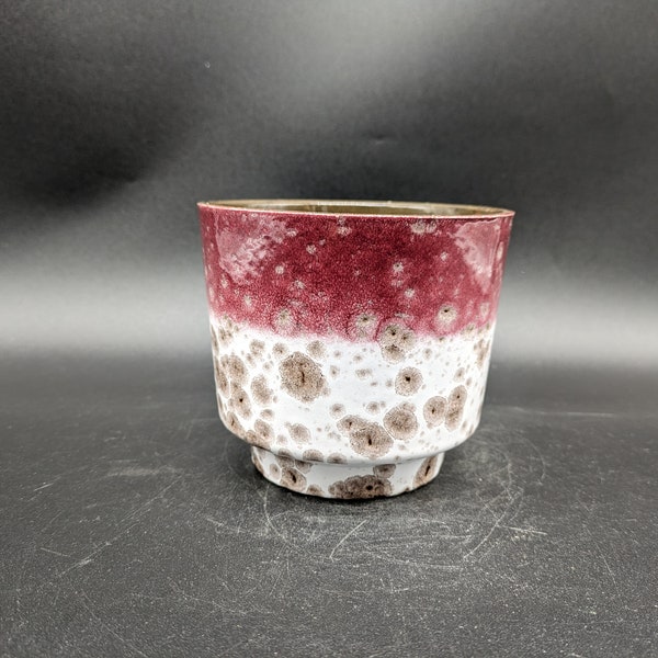 Marei 12/1 cachepot planter white red ceramic ceramics west german pottery design 60s 60s 70s 70s vintage vtg