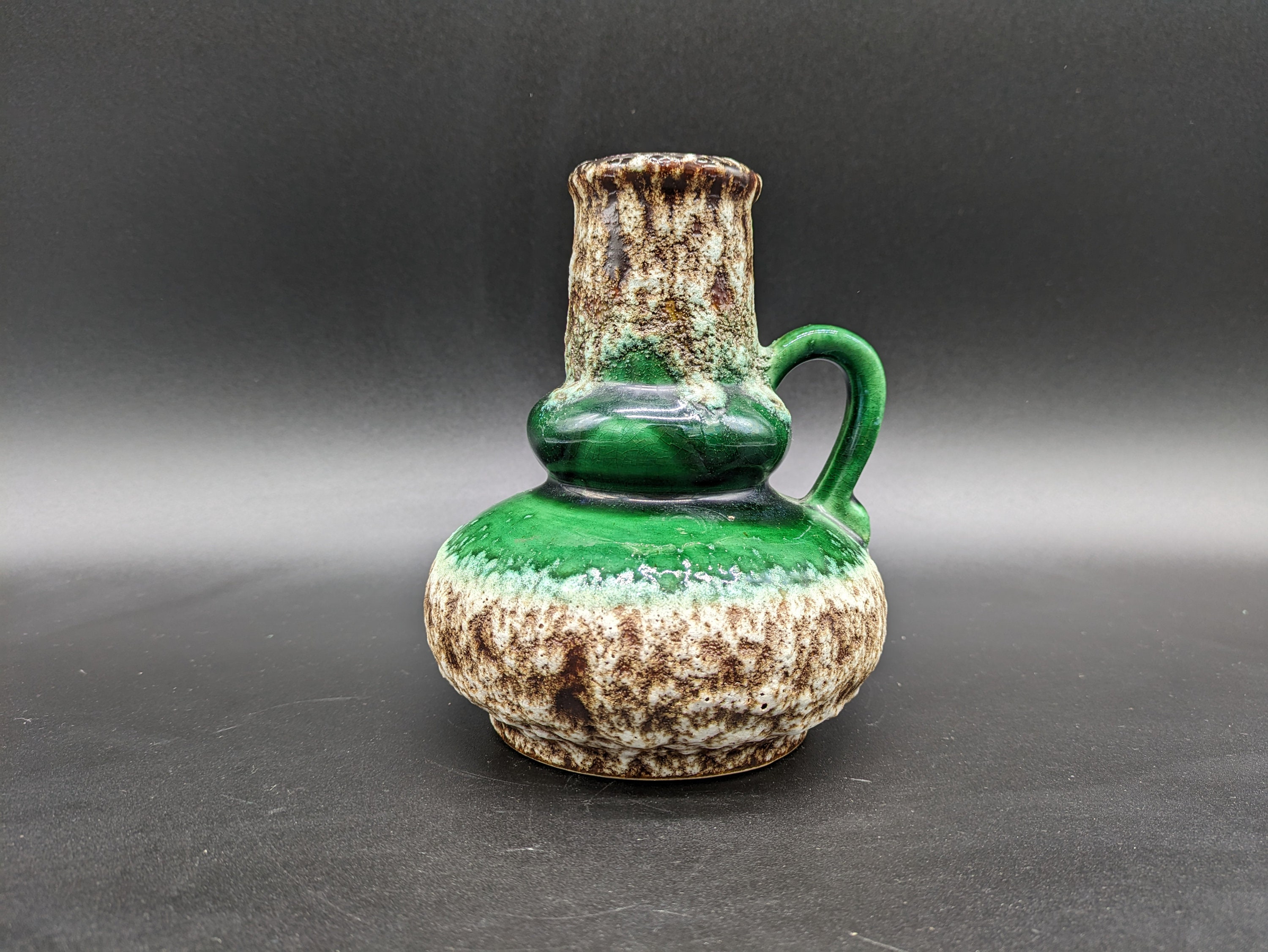 Jopeko 402 16 Vase Ceramic Ceramic Green White West German Pottery