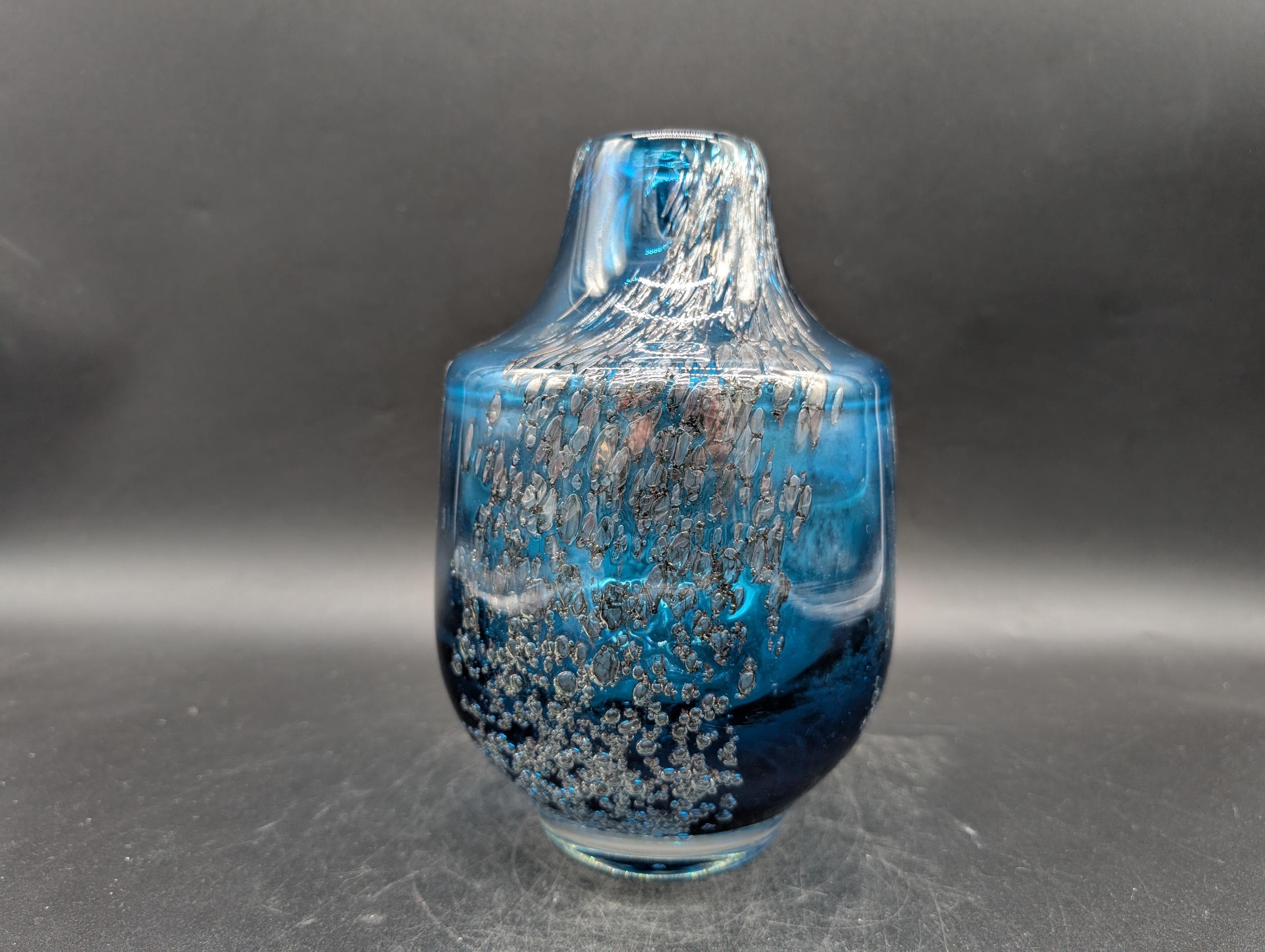 【希少】ヴィンテージ ART glass STENHYTAA W.W. Schott Zwiesel Glass Vase, 2.5kg, Florida Bubbles Decor, Heinrich
