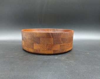 Cuenco de teca madera 25 cm ø redondo mediados de siglo diseño danés 60s 60s 70s 70s vintage