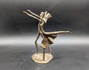 Metal figure ballerina dancer dancer figure abstract bronze design 60s 60s 70s 70s vintage vtg