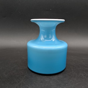 Holmegaard Carnaby vase blue white danish mid century mcm design Per Lütken 60s 60s vintage vtg
