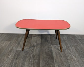 Flower stool kidney table side table 4 legs red mid century design design 70s 70s vintage vtg mcm