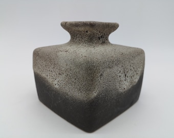 Silberdistel 8/10 square vase ceramics gray brown west german pottery fat era lava design 60s 60s 70s wgp vintage