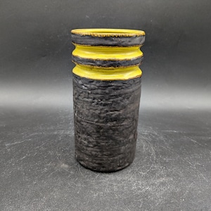 VEB Haldensleben 3088 B Vase ceramic ceramic black yellow east german pottery GDR design 70s 70s vintage DDR egp fat lava era