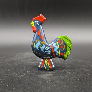 Dala rooster rooster 8.5 cm Dalarna Dalahäst Dalahemslöjd John Gudmunds blue sweden design 60s 60s 70s 70s vintage vtg