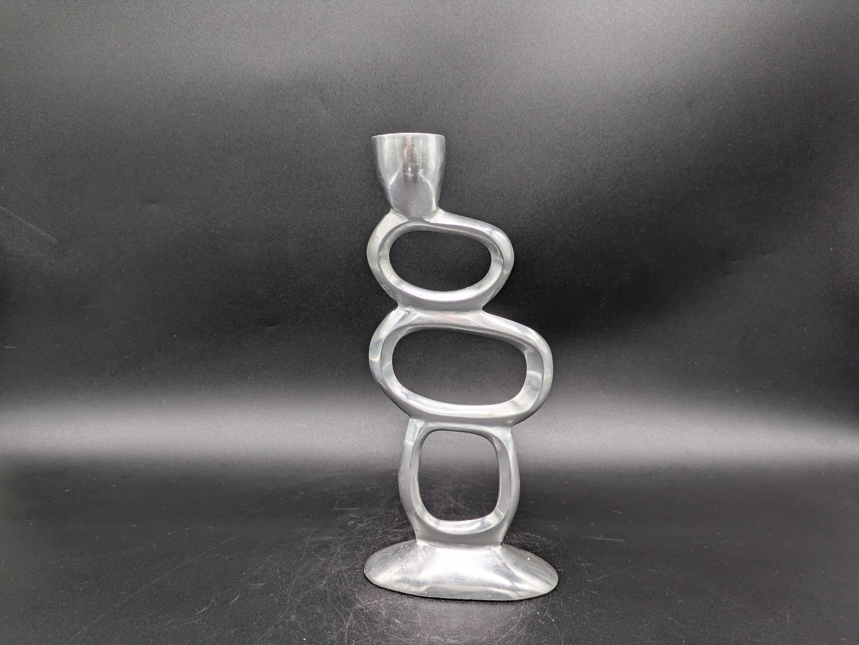 Candlestick metal candle holder Matthew Hilton memphis era modern design 80s vintage vtg England