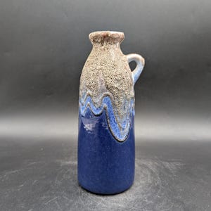 VEB Strehla 1309 vase ceramic blue gray east german pottery GDR design 70s 70s vintage DDR egp fat lava era