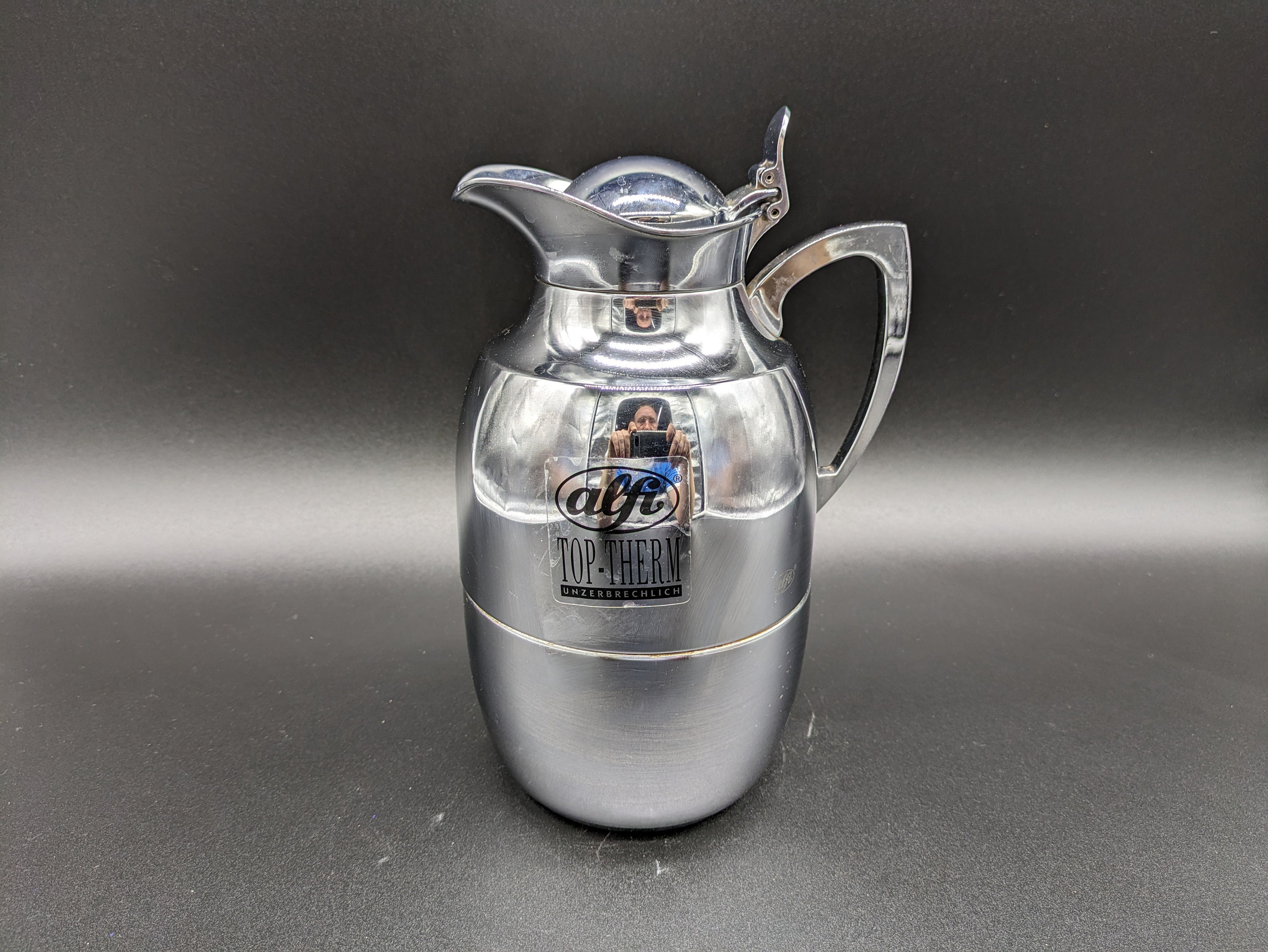 Alfi Juwel 1L coffee pot TOP THERM thermos flask insulated jug  chrome-plated design vintage Made in Germany 90s 90s 80s 80s vtg