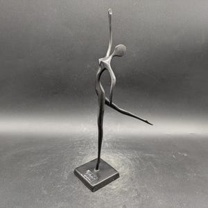 Metal figure ballerina dancer dancer figure abstract black design Bodrul Khalique 70s 70s 80s 80s vintage vtg #12