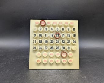 perpetual calendar perpetual calendar date plastic mid century design space age 60s 60s 70s 70s vintage vtg