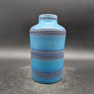 Jarrón de cerámica azul Dümler & Breiden 05 18, diseño de cerámica alemana occidental de los años 60/70, vintage.