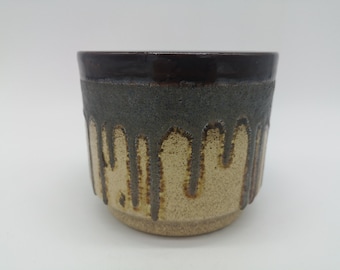 Fohr flowerpot planter cachepot ceramic beige grey metallic west german pottery design 70s 70s vintage vtg wgp