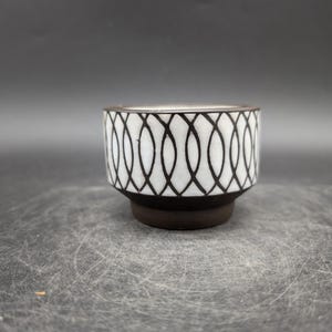 BKW Böttger Keramik Übertopf mini planter pot Cachepot Keramik black white west german pottery design 50s 50er 60s 60er wgp vintage #27