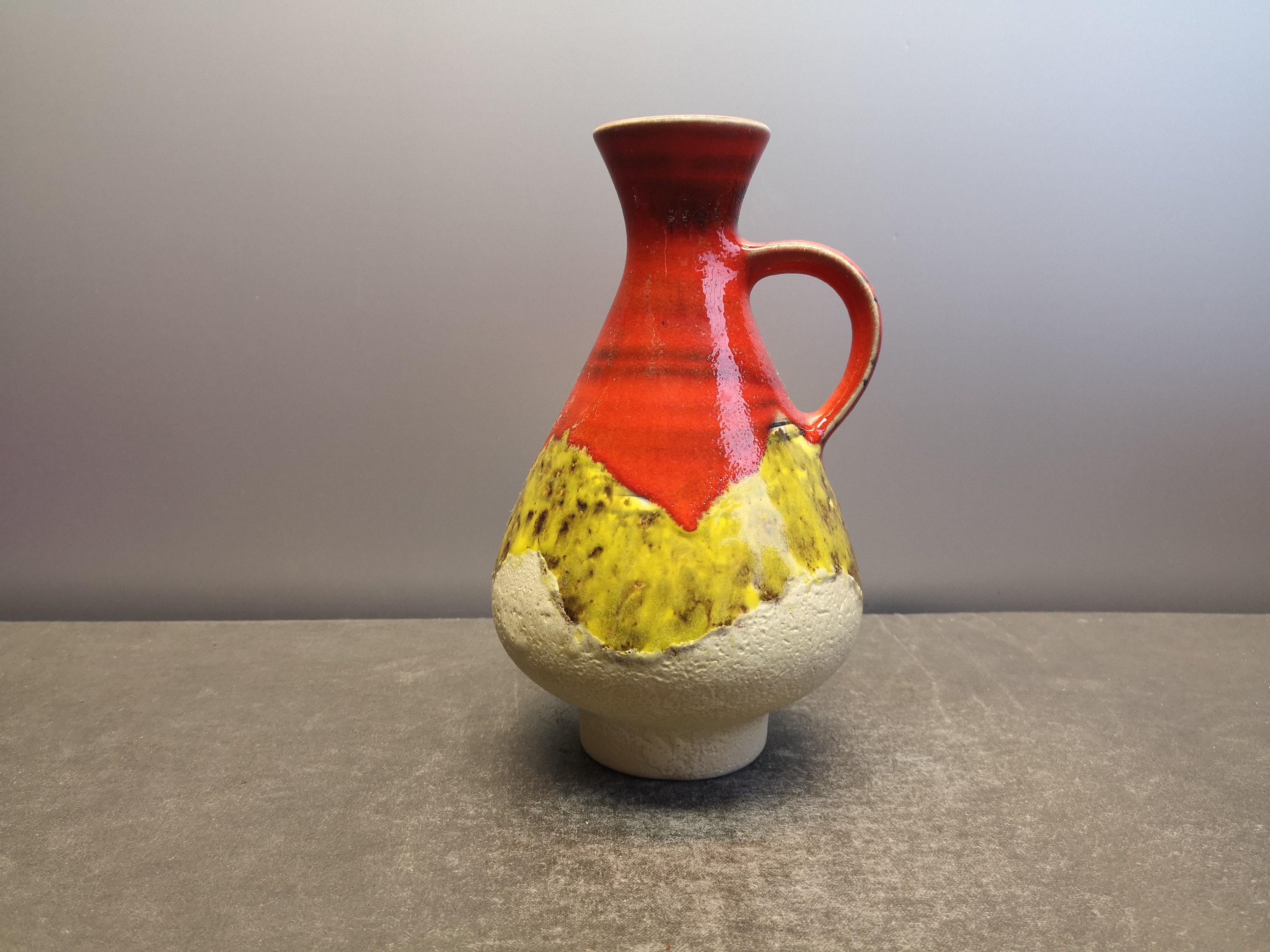 Vintage Red JASBA KERAMIK Vase West German Pottery 1960s 1970s Vintage Red JASBA KERAMIK Vase West German Pottery 1960s 1970s