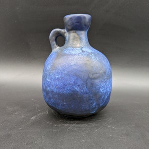 Ruscha 333 vase ceramic blue black west german pottery fat lava design 60s 60s 70s 70s vintage image 5