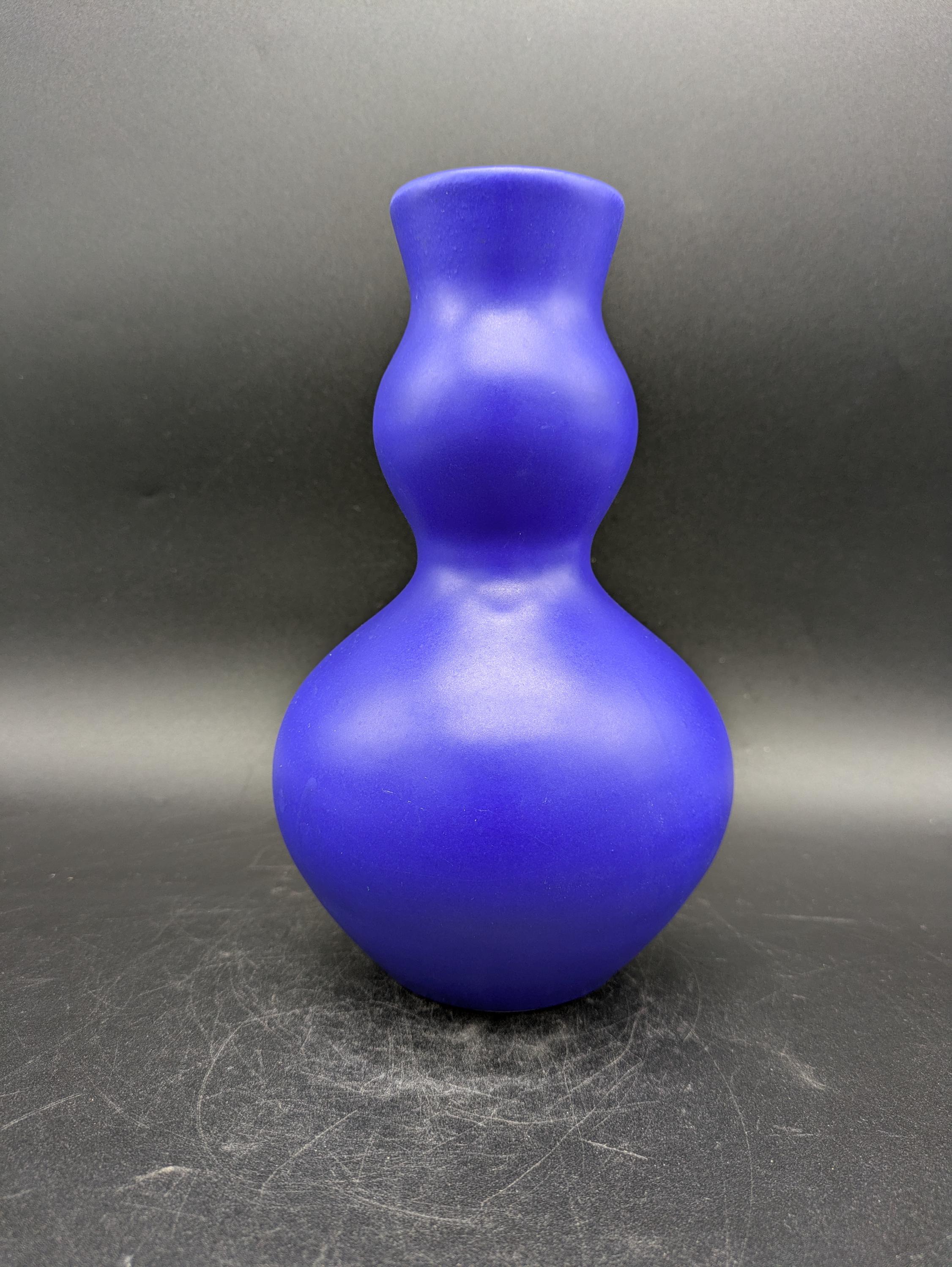 青紫色 陶器 花瓶 高さ21cm ASA セレクション 花瓶 ブルー ポスト モダン メンフィス時代 デザイン