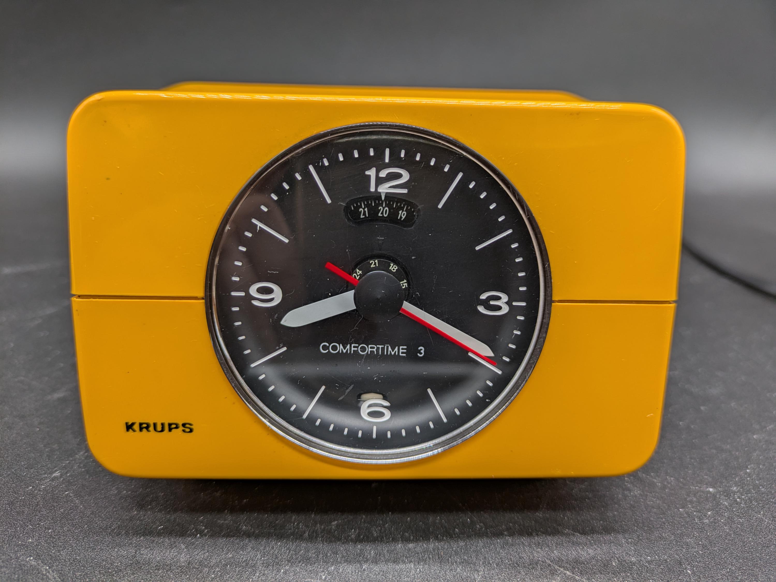 Krups 672 Alarm Clock Comfortime 3 Push Me Yellow POP Art Space