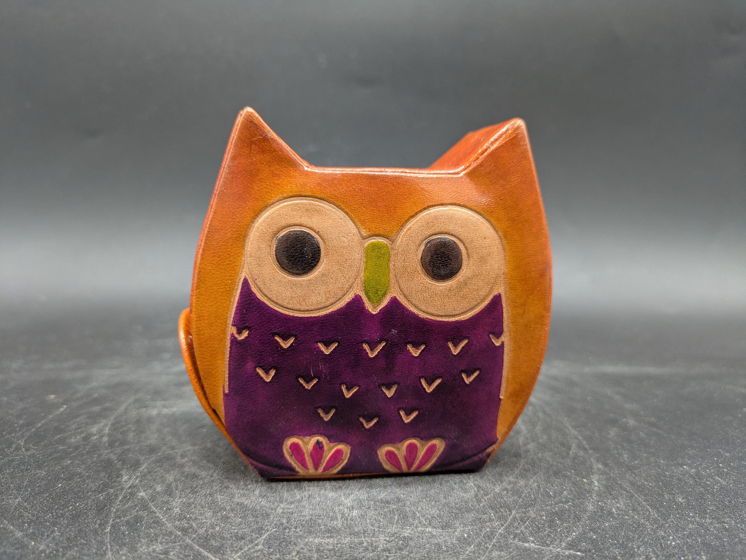 貯金箱 貯金箱 フクロウ イミテーションレザー デザイン 60年代 70年代