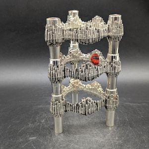 Quist modular candle holder set of 3, stainless steel, mid-century modern design, 60s/70s vintage.