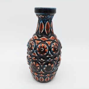 Bay 76 20 Vase Ceramic ceramics Red blue black west german pottery design 60s 60s 70s 70s wgp fat lava era