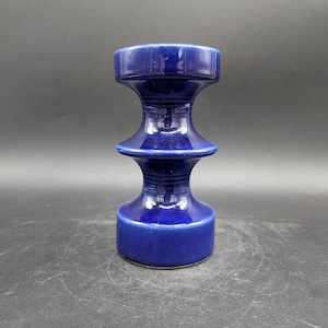 Steuler 149/15 candle holder ceramic ceramics Continua blue west german pottery design 70s 70s wgp Cari Zalloni