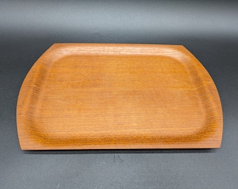 Bandeja de teca bandeja madera cuadrada mediados de siglo diseño danés 60s 60s 70s 70s vintage