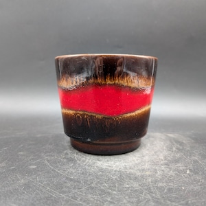 Scheurich 806 12 Cachepot Fabiola planter pot red brown ceramic west german pottery design 60s 70s vintage vtg