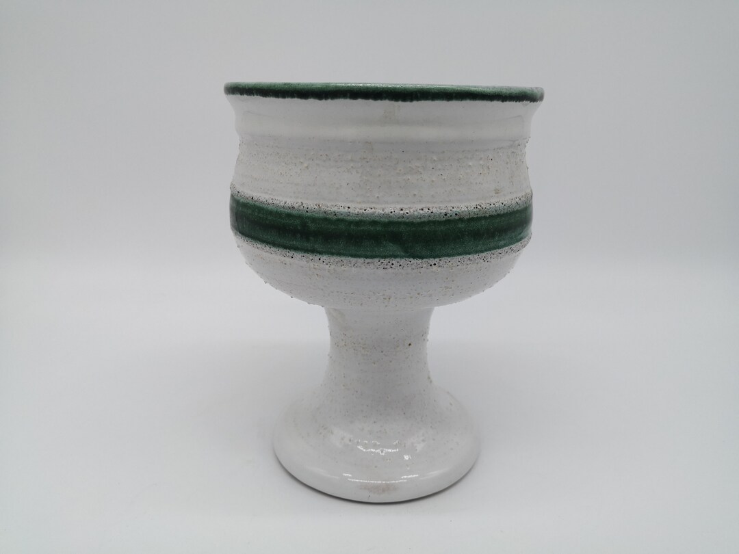 Pot Veb VEB Strehla Cachepot Planter Pot Ceramic Ceramics White Green East ...