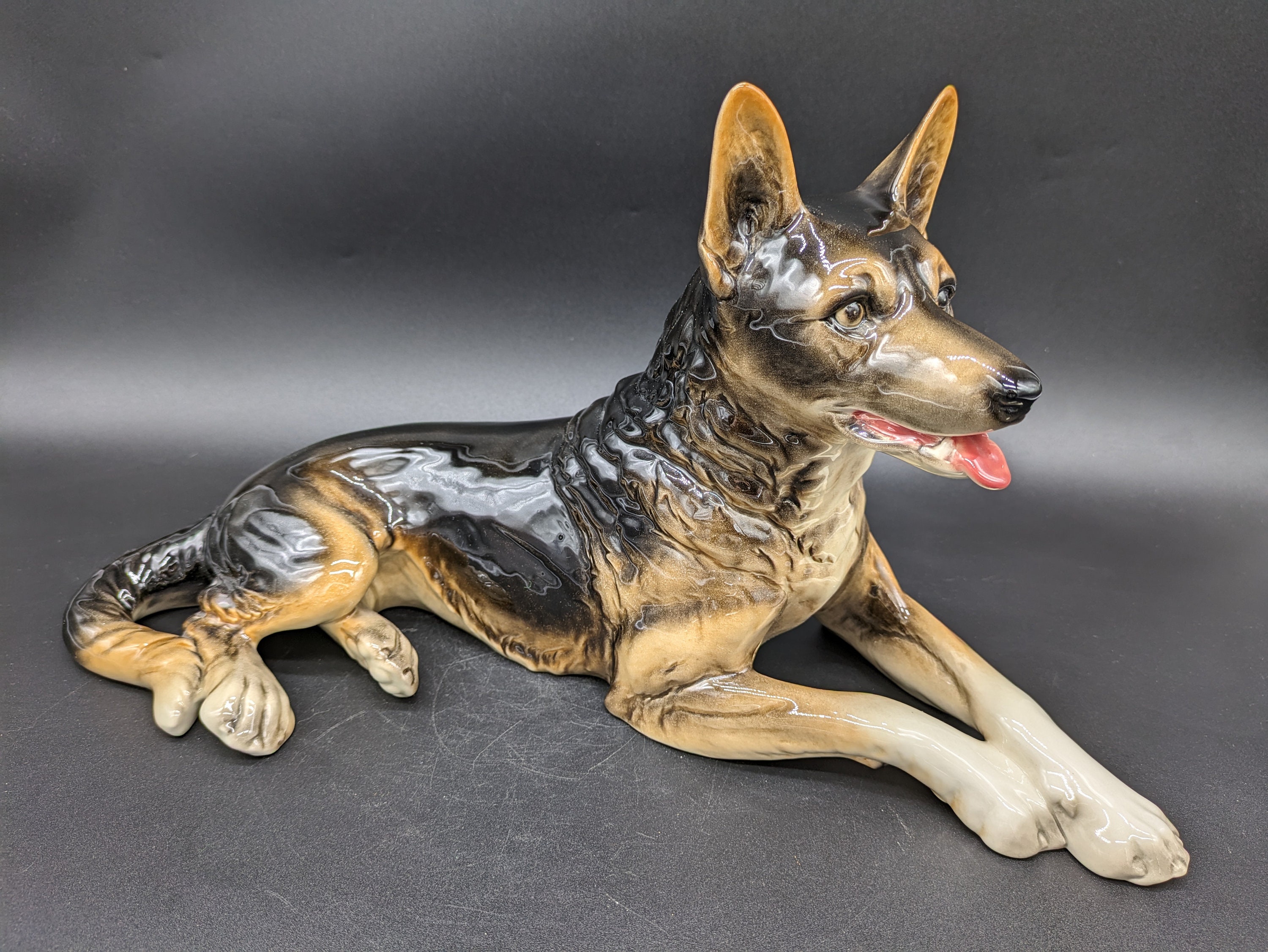 ゲーベル シェパード ドッグ 30027-35 置物 磁器 西ドイツ アート