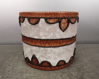 Marei 11/3 cachepot planter ceramic ceramics white brown black west german pottery design 60s 60s 70s 70s wgp vintage