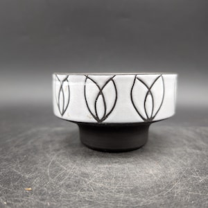 BKW Böttger Keramik Übertopf planter pot Cachepot Keramik black white west german pottery design 50s 50er 60s 60er wgp vintage #28