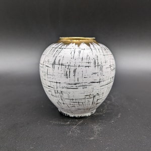 Uebelacker vase ball Ü ceramic gray black gold rim mid century German pottery design 60s 60s 50s 50s vintage wgp