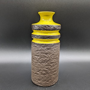 VEB Haldensleben 3087 A Vase ceramic ceramic black yellow east german pottery GDR design 70s 70s vintage DDR egp fat lava era