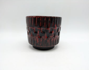 Italy 24/15 planter Cachepot planter red black ceramic ceramics Italy pottery design 60s 60s 70s 70s vintage vtg