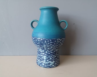 Dümler & Breiden 302/36 vase ceramics ceramics turquoise blue white west german pottery design 60s 60s 70s 70s wgp vintage