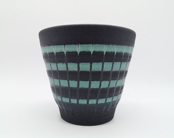 Dümler Breiden cachepot ceramic 19.2 cm ø cachepot planter black green ceramics west german pottery design 60s 60s 70s 70s vintage vtg