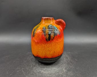 Walter Gerhards Vase Ceramic Ceramic Ceramics Orange Black West