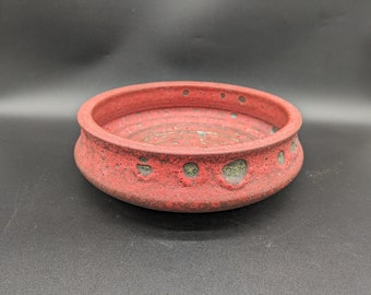 Bowl fruit bowl red fat lava ceramic west german pottery design 70s 70s vintage vtg wgp