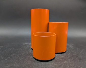 Deyhle Pen Holder Utensil Storage Small Desk Metal Orange Space