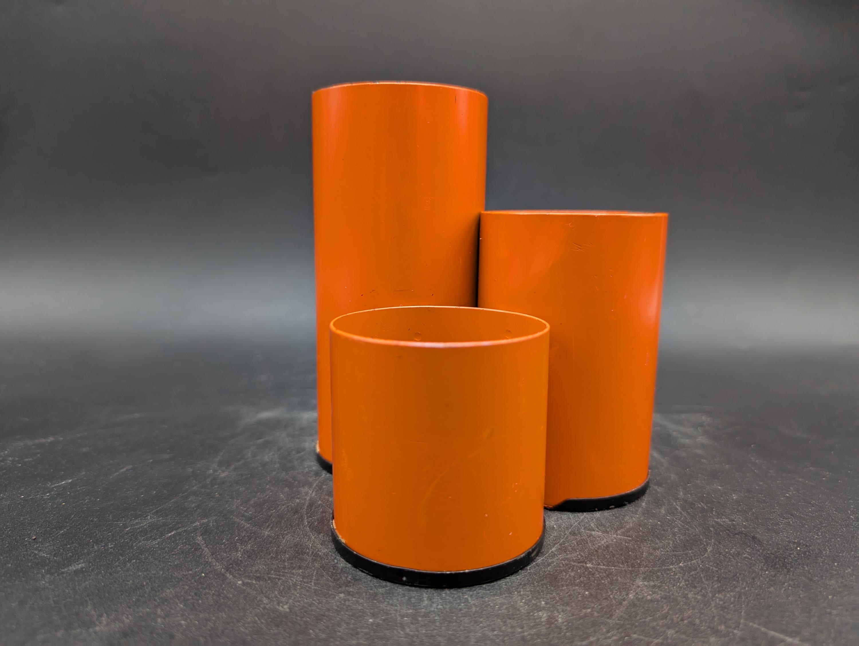 Deyhle Pen Holder Utensil Storage Small Desk Metal Orange Space