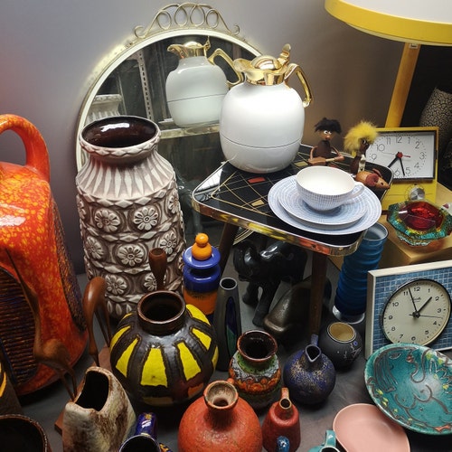 シューリッヒ 206-27 花瓶 セラミック 陶器 ブラック オレンジ レッド