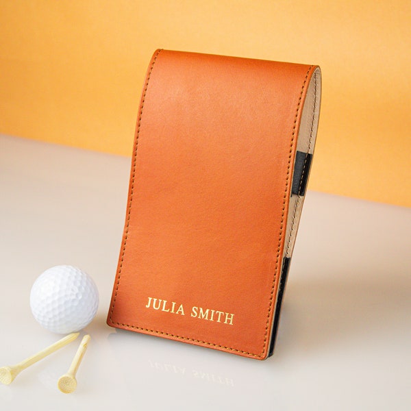 Porte-cartes de score de golf personnalisé, Porte-livre en cuir, Portefeuille de sport, Accessoires de golf, Cadeaux de golf pour homme, Housse de golf, Balle de golf