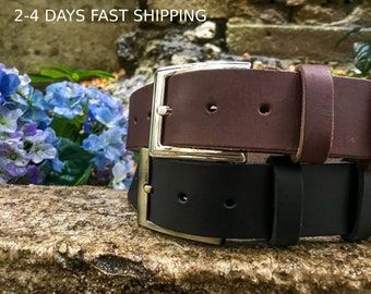 Wide Mens Leather Belt, Personalized Belt, Valentine's Day Gift, Custom Belt, Mens Gifts, Groomsmen Proposal, 1st Anniversary Gift